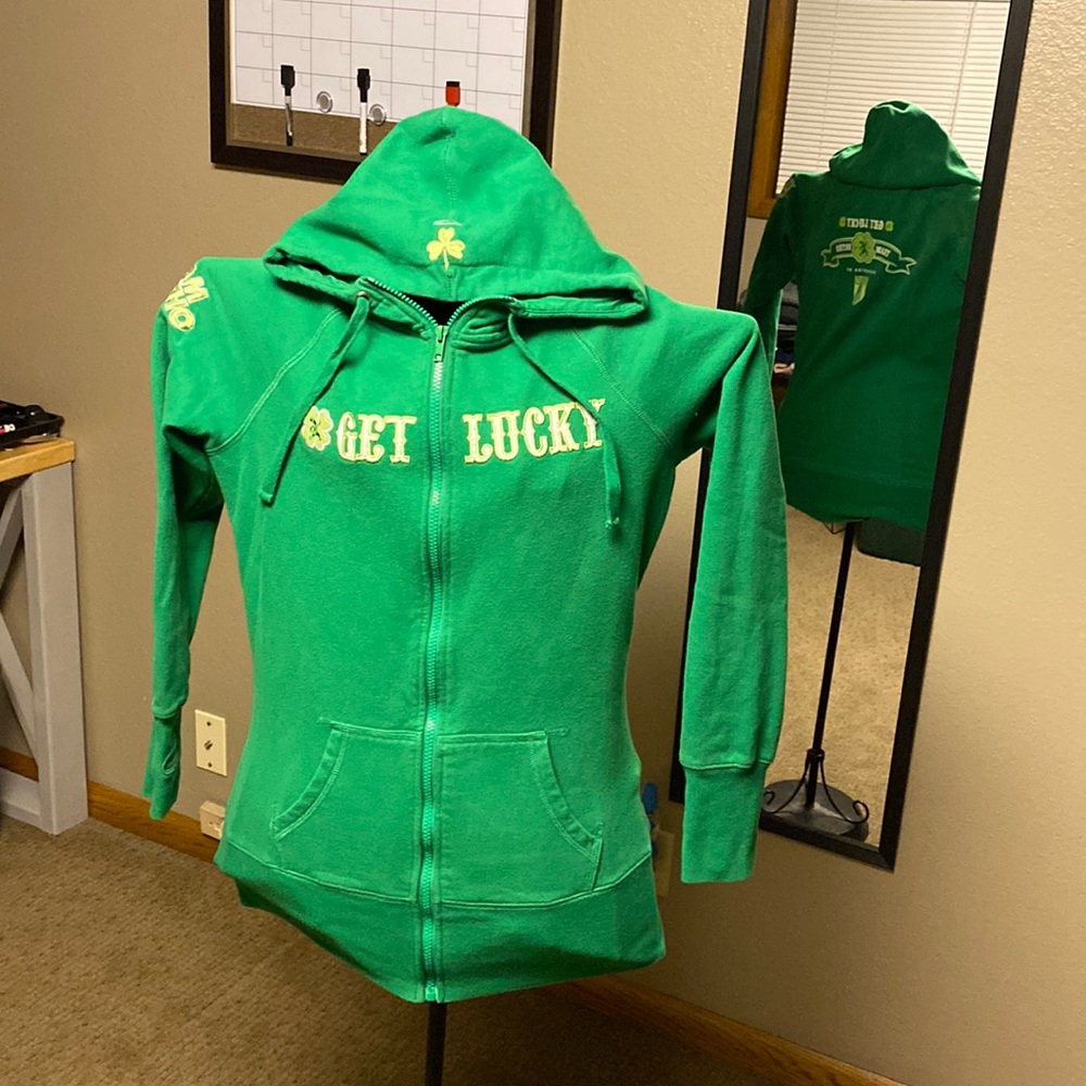 Fun size med full zip St Patrick’s day sweatshirt